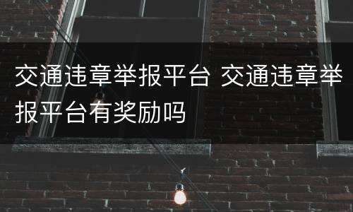 交通违章举报平台 交通违章举报平台有奖励吗
