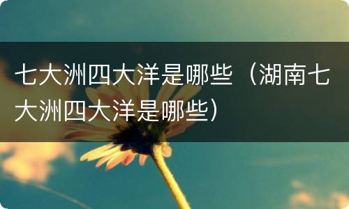 七大洲四大洋是哪些（湖南七大洲四大洋是哪些）