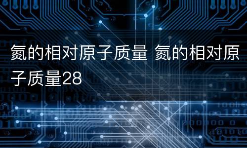 氮的相对原子质量 氮的相对原子质量28