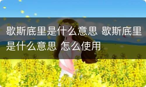歇斯底里是什么意思 歇斯底里是什么意思 怎么使用