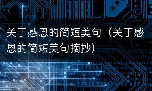 关于感恩的简短美句（关于感恩的简短美句摘抄）