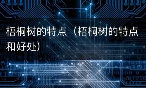梧桐树的特点（梧桐树的特点和好处）