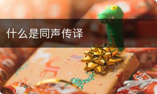 什么是同声传译
