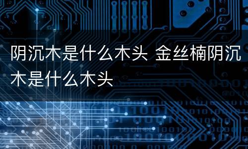 阴沉木是什么木头 金丝楠阴沉木是什么木头