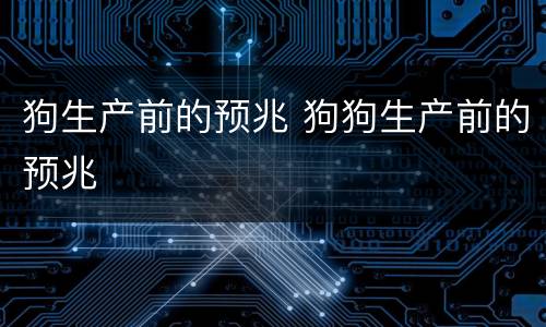 狗生产前的预兆 狗狗生产前的预兆