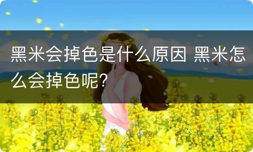 黑米会掉色是什么原因 黑米怎么会掉色呢?