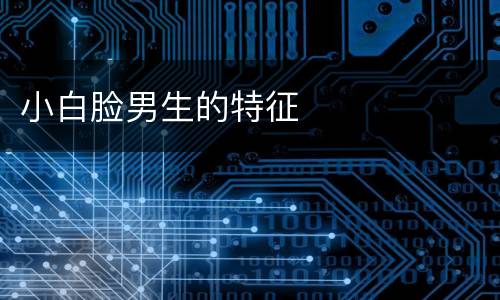 小白脸男生的特征