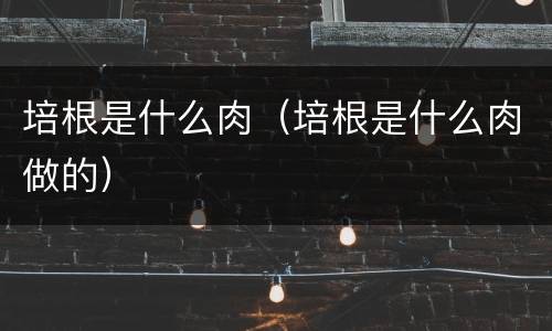 培根是什么肉（培根是什么肉做的）