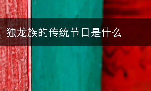 独龙族的传统节日是什么