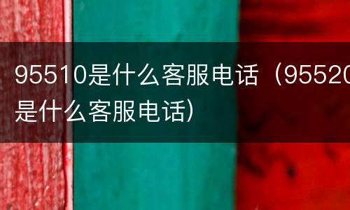 95510是什么客服电话（95520是什么客服电话）