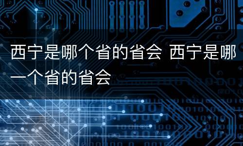 西宁是哪个省的省会 西宁是哪一个省的省会