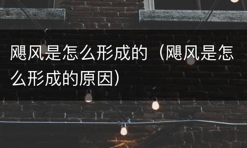 飓风是怎么形成的（飓风是怎么形成的原因）