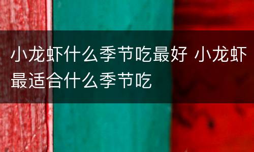 小龙虾什么季节吃最好 小龙虾最适合什么季节吃
