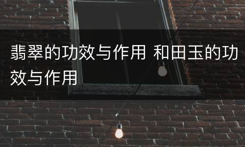 翡翠的功效与作用 和田玉的功效与作用