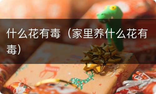 什么花有毒（家里养什么花有毒）