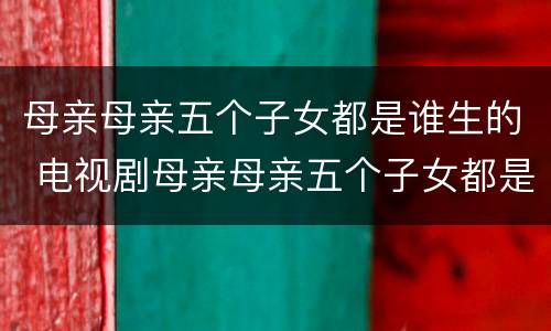 母亲母亲五个子女都是谁生的 电视剧母亲母亲五个子女都是谁生的