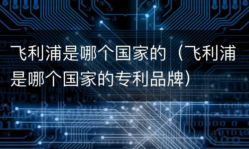 飞利浦是哪个国家的（飞利浦是哪个国家的专利品牌）