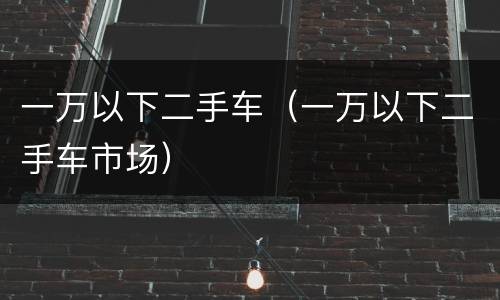 一万以下二手车（一万以下二手车市场）