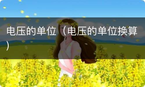 电压的单位（电压的单位换算）