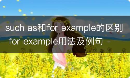 such as和for example的区别 for example用法及例句