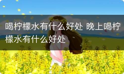喝柠檬水有什么好处 晚上喝柠檬水有什么好处
