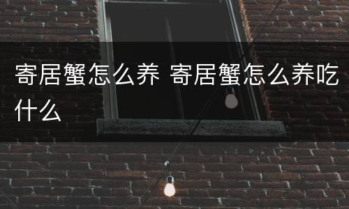 寄居蟹怎么养 寄居蟹怎么养吃什么