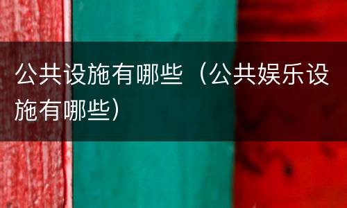 公共设施有哪些（公共娱乐设施有哪些）