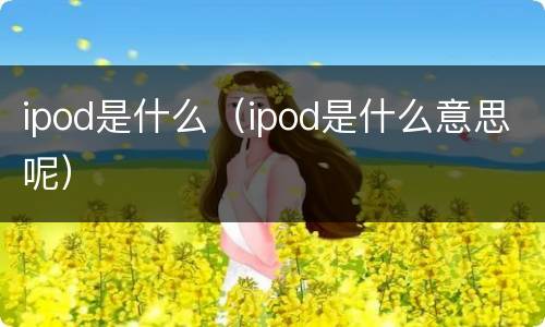 ipod是什么（ipod是什么意思呢）