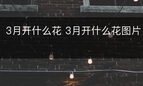 3月开什么花 3月开什么花图片