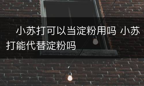 ​小苏打可以当淀粉用吗 小苏打能代替淀粉吗