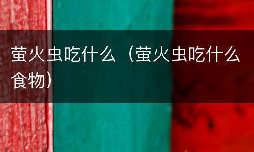 萤火虫吃什么（萤火虫吃什么食物）