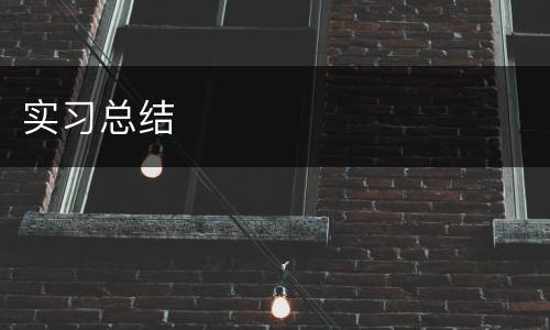 实习总结