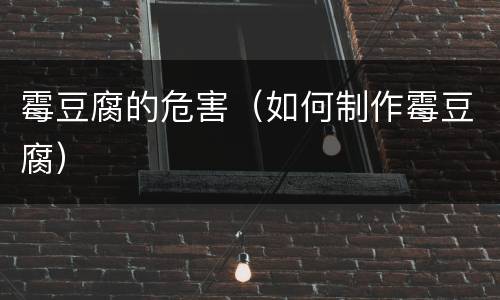 霉豆腐的危害（如何制作霉豆腐）