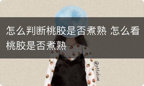 怎么判断桃胶是否煮熟 怎么看桃胶是否煮熟