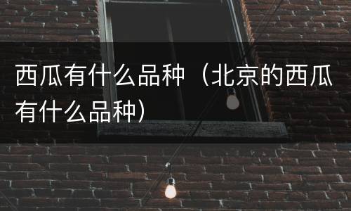西瓜有什么品种（北京的西瓜有什么品种）