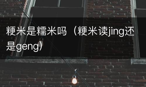 粳米是糯米吗（粳米读jing还是geng）