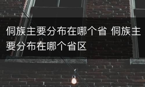 侗族主要分布在哪个省 侗族主要分布在哪个省区