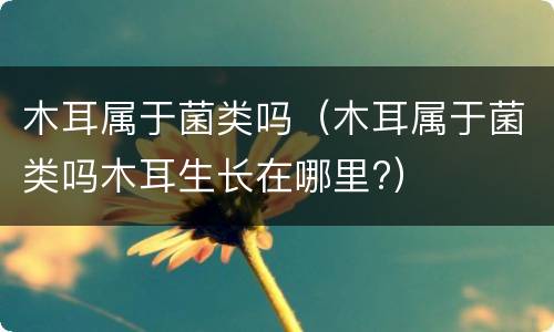 木耳属于菌类吗（木耳属于菌类吗木耳生长在哪里?）