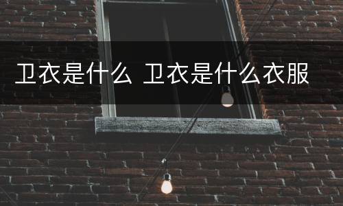 卫衣是什么 卫衣是什么衣服