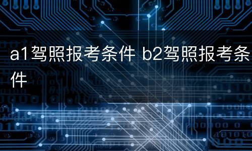 a1驾照报考条件 b2驾照报考条件