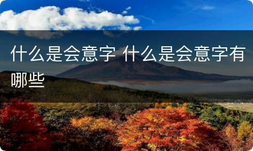 什么是会意字 什么是会意字有哪些