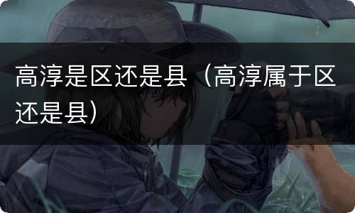 高淳是区还是县（高淳属于区还是县）