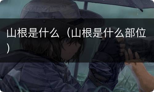 山根是什么（山根是什么部位）