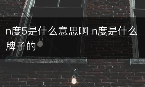 n度5是什么意思啊 n度是什么牌子的