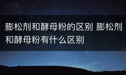 膨松剂和酵母粉的区别 膨松剂和酵母粉有什么区别