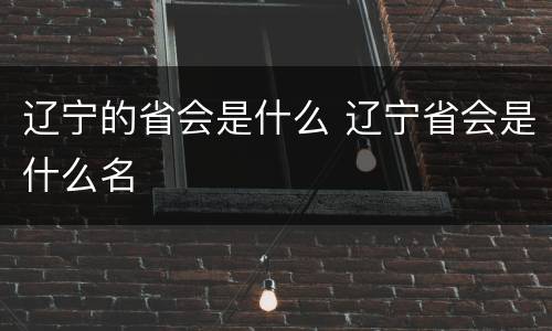 辽宁的省会是什么 辽宁省会是什么名