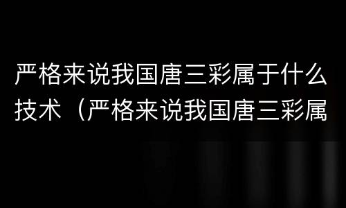 严格来说我国唐三彩属于什么技术（严格来说我国唐三彩属于啥技术）