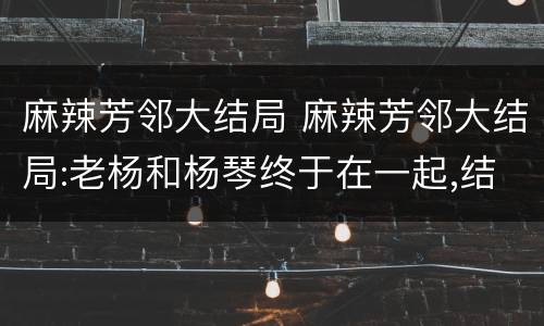 麻辣芳邻大结局 麻辣芳邻大结局:老杨和杨琴终于在一起,结局皆大欢喜!