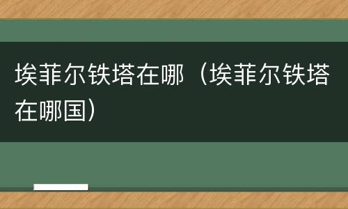 埃菲尔铁塔在哪（埃菲尔铁塔在哪国）