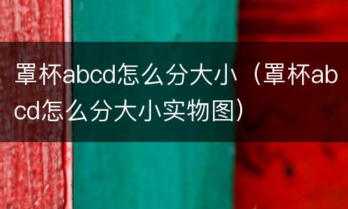 罩杯abcd怎么分大小（罩杯abcd怎么分大小实物图）